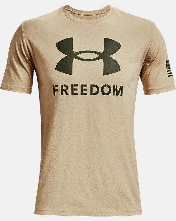 Men's UA Freedom Logo T-Shirt, Brown, pdpMainDesktop image number 4